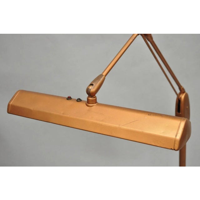 Vintage Dazor Industrial Modern Floating Tall Adjustable Metal Task Floor Lamp For Sale - Image 4 of 14