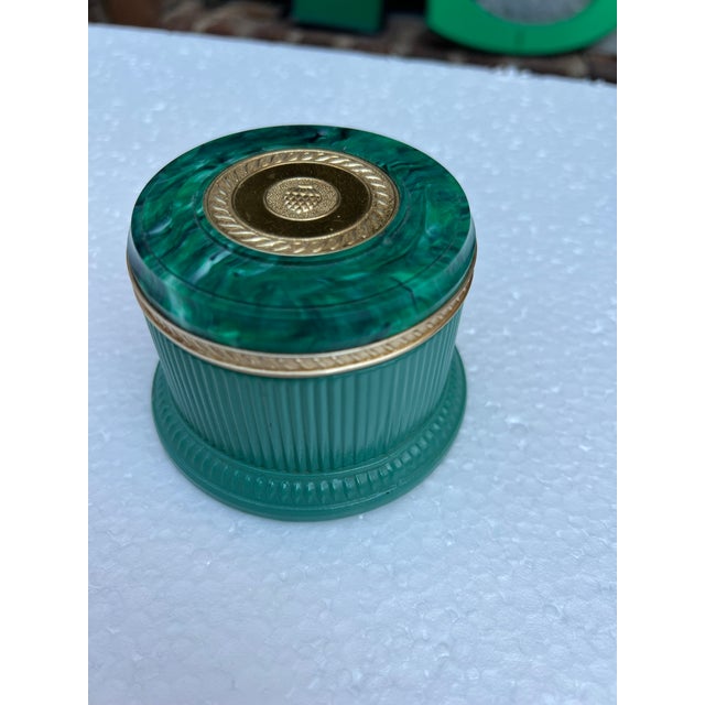 Up for consideration is a beautiful small malachite faux box. This would be lovely in your home and it is a great find for...