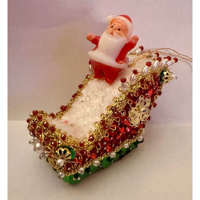 Set of 13 Vintage MCM Iconic Hand Made Sequin Push Pin Ornaments For Sale - Image 4 of 12