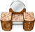Art Deco Walnut Dressing Table Set with Marble Top and Bedside Table, 1930s, Set of 2 For Sale - Image 3 of 15