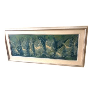 Vintage Ann Cochran Ballerina, Ballet, "Original Serigraph" – Classic Art Series – Large Mid-Century Framed Wall Art For Sale