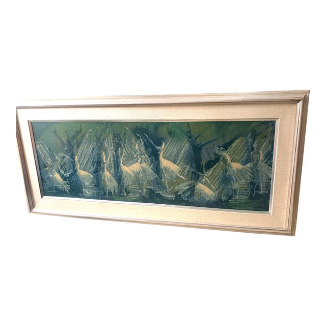 Vintage Ann Cochran Ballerina, Ballet, "Original Serigraph" – Classic Art Series – Large Mid-Century Framed Wall Art For Sale