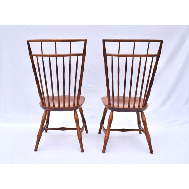 Wood Nichols & Stone Birdcage Windsor Dining Chairs, Faux Bamboo For Sale - Image 7 of 9
