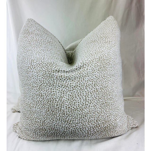 2020s Chenille Dots in White/Tan 22” Pillows-A Pair For Sale - Image 5 of 5