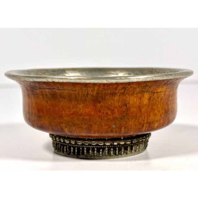 Antique Jha Phor Tibetan Burlwood & Silver Tea Bowl Cup for your consideration. The bowl measures approx. 1 1/2 inches...