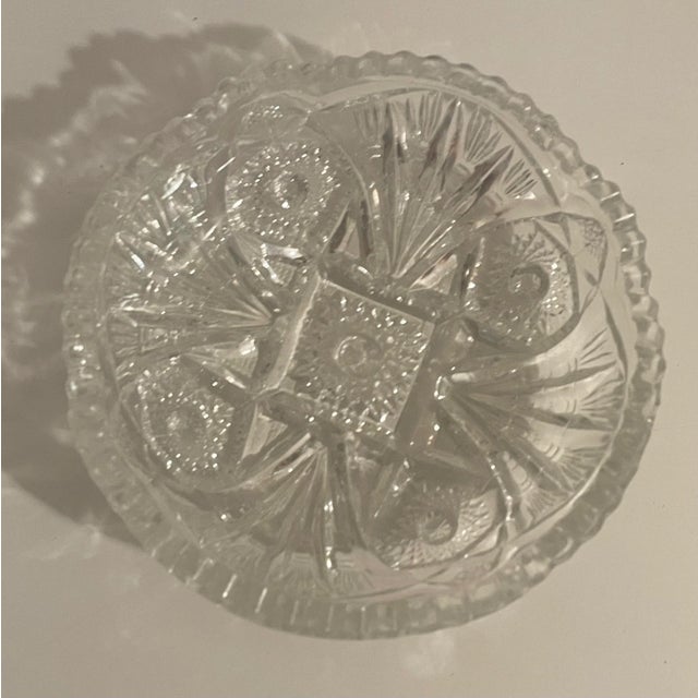 1800's Antique Glass Candy Dish - Hobstar Sawtooth Pattern For Sale In Philadelphia - Image 6 of 8