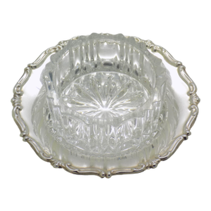 Vintage Italian Handmade Genuine Silver & Glass Salt / Pepper Cellar Table Decor