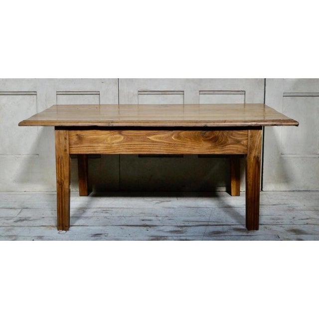 Antique French Chestnut Plank-Top Coffee Table, 1900 For Sale - Image 3 of 11