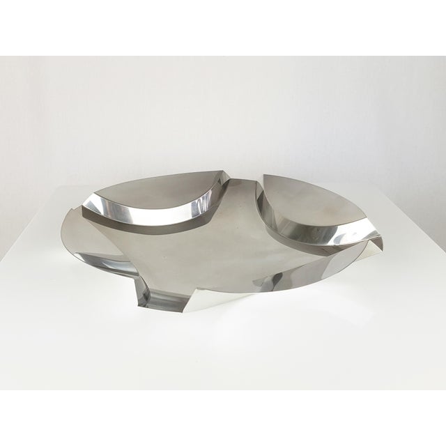 Metal Vintage Steel Centerpiece by A. Panzeri for Robots Milano, 1970s For Sale - Image 7 of 10