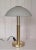 Vintage Table Lamp with Brass-Colored Metal Frame and Frosted Glass Shade from Wofi Leuchten, 2000s, in Very Good...