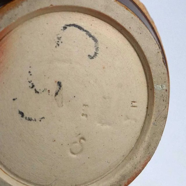 English Attributed to Doulton Lambeth Stoneware Pottery Hound Handle Hunting Pitcher For Sale In Denver - Image 6 of 7