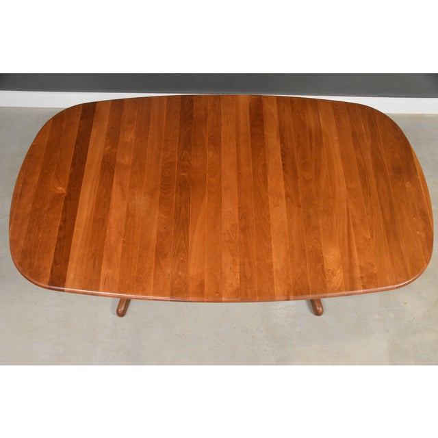 Brown 1960s Refinished Danish Modern Oval 114” Cherry Dining Table by Gudme Møbelfabrik For Sale - Image 8 of 11