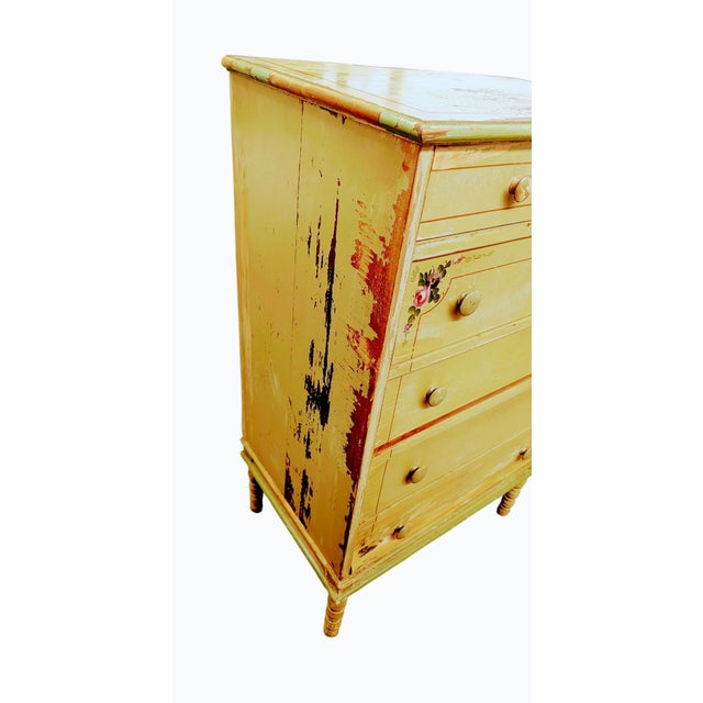 Farmhouse Antique Wash Rustic Dresser Hand Painted Light Green For Sale - Image 3 of 13