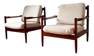 Danish Easy Chairs and Sofa in Rosewood by Grete Jalk for France & Son 1960s, Set of 3