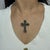 Royal Victorian Style Emerald & Diamond Cross Brooch Pendant in 925 Sterling Silver For Sale - Image 4 of 14