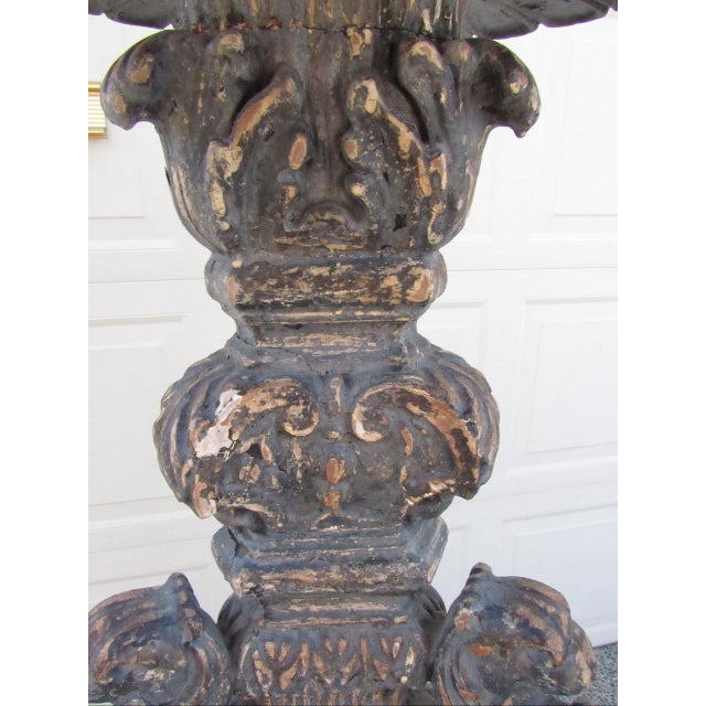 Pair of Antique Italian Baroque Style Torchères For Sale - Image 9 of 18