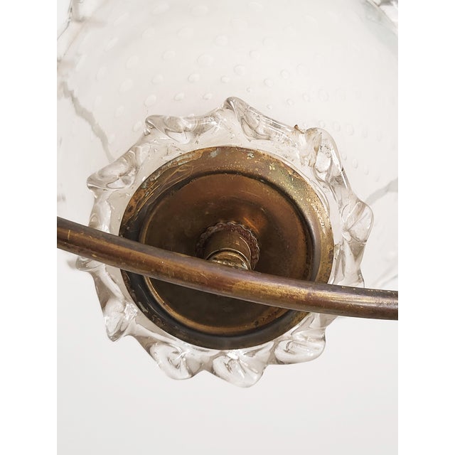 Mid-Century Murano Glass and Brass Pendant attributed to Barovier & Toso, 1950s For Sale - Image 14 of 18