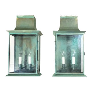 Antique Lantern, Vintage Metal Design, Good Condition, Unique Lighting For Sale