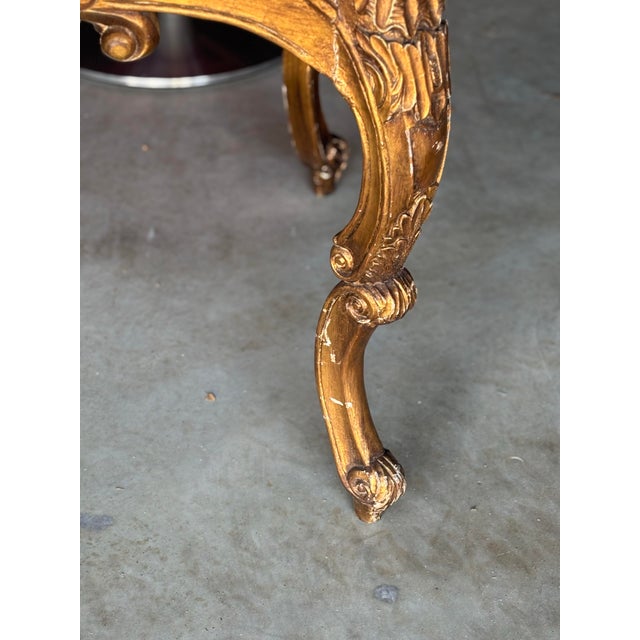 Pink Late 19th Century Louis XIV-style Gilded Wood and Pink Marble Top Console Table For Sale - Image 8 of 9