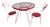 Garden Table and Chairs in Red Lacquered Iron by Gio Ponti, 1950s, Set of 3 For Sale