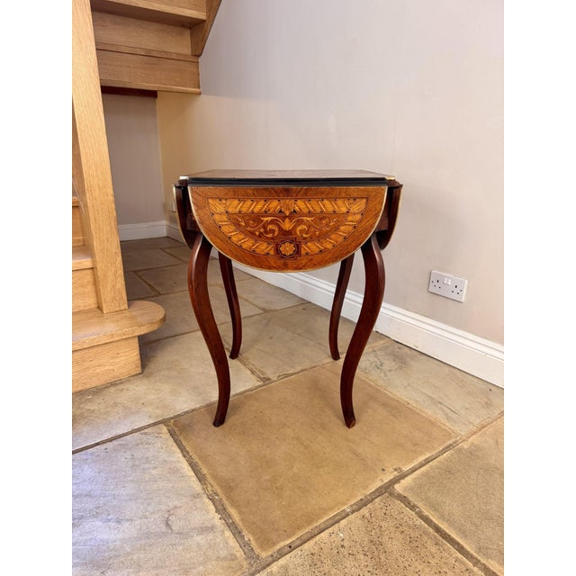 Fantastic quality antique 19th century continental marquetry occasional table, having a fantastic quality 19th century...
