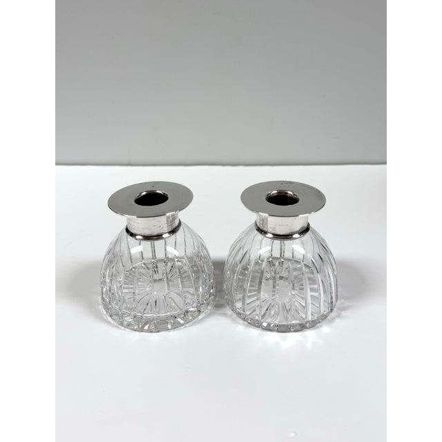 Modern 1990s Atlantis Vista Alegre Portugal Cut Crystal Candle Holders - A Pair For Sale - Image 3 of 9