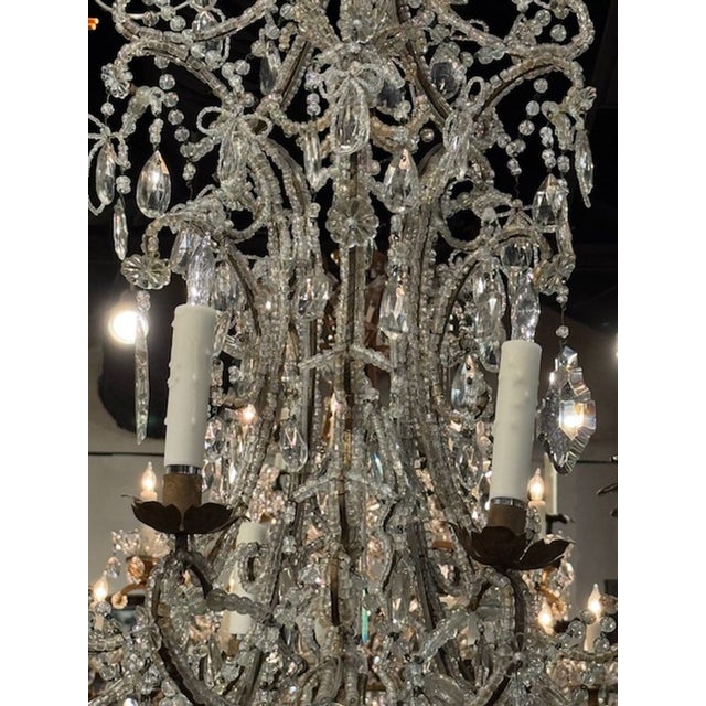 English 19th C. Italian Beaded Chandelier For Sale - Image 3 of 8