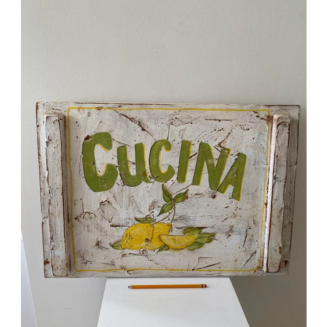 Vintage hand painted sign constructed of wood and paint. Beautifully distressed, and perfect for a bright, cheery summer...