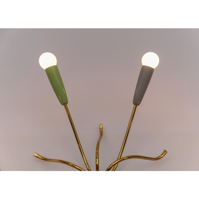 Mid-Century Modern Brass 6-Armed Sputnik Lamp, 1950s For Sale - Image 16 of 18