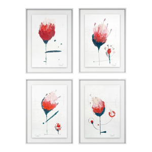 9.5" by 14.2" Unframed Organic Modern Original Botanic Floral Oil Paintings by Diane Grant - Cy Twombly Inspired