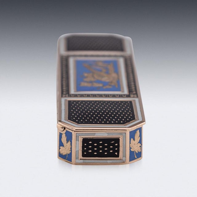 Antique 19th Century German Gold & Enamel Snuff Box from Freres Jordan, Hanau, 1800s For Sale - Image 6 of 17