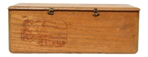 1800s Colonial Wooden Cigars Box, De Jonge Amerikaan Depicting a Native American
