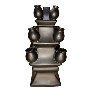 Vintage MCM 3-Tier Porcelain Pyramid Tulip Vase Holland For Sale