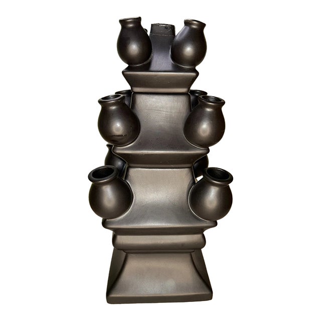 Vintage MCM 3-Tier Porcelain Pyramid Tulip Vase Holland For Sale