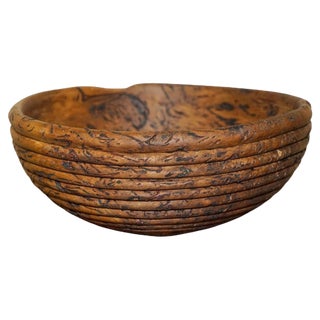 Large Burred Eucalyptus Bowl from B Moss For Sale