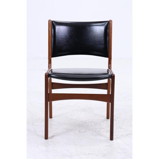 Mid-Century Danish Model 89 Chairs in Teak and Leatherette by Erik Buch, Set of 4 For Sale - Image 4 of 14