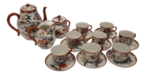 Tea Set in Kutani Porcelain, Japan, 19th Century, Set of 19