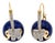 Natural Ruby, Lapis & Diamond Earring in 14k Gold For Sale