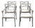 Set of Four Midcentury Italian Metal Armchairs with Brass Rams' Heads For Sale