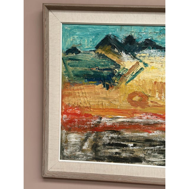Ragnar Godin, Abstract Landscape, 1968, Oil Painting on Panel, Framed For Sale - Image 9 of 18