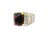 This bold contemporary ring boasts a stunning combination of 18k yellow gold, rich red garnet, and rows of rectangular...