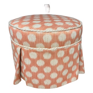 Pink Polka Dot Kellogg Ottoman For Sale