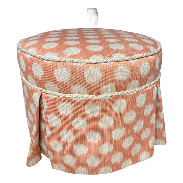 Pink Polka Dot Kellogg Ottoman For Sale