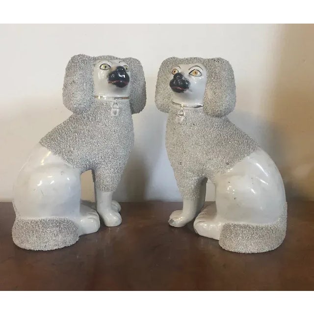 White 19th Century English Staffordshire Pearlware Creamware Dogs - a Pair For Sale - Image 8 of 13