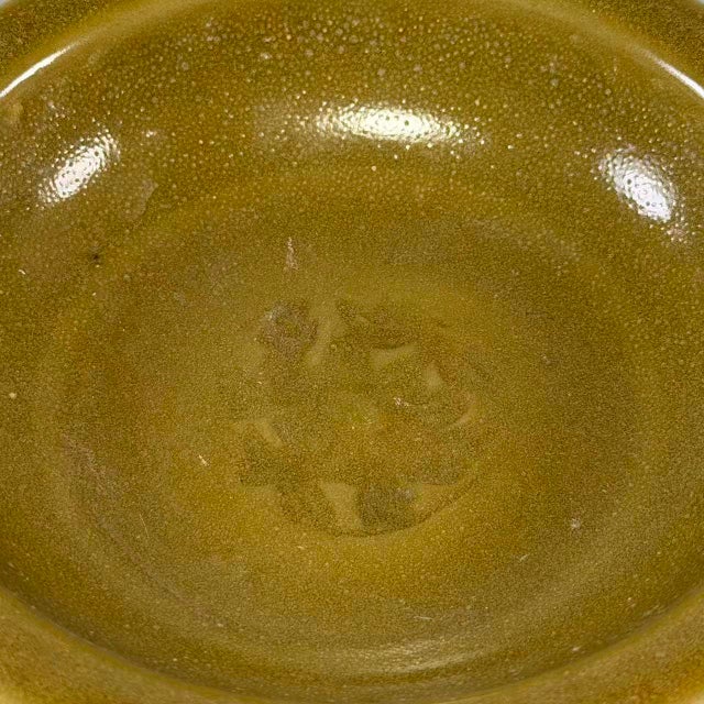Vintage Chinese Longquan Celadon Glazed Shallow Bowl With Incised Decoration For Sale - Image 4 of 6