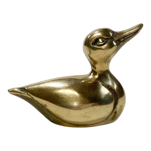 Vintage Solid Brass Mallard Duck Paper Weight