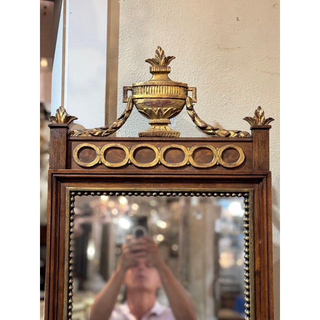 Traditional 19th C. Swedish Walnut and Gilt Mirror For Sale - Image 3 of 5