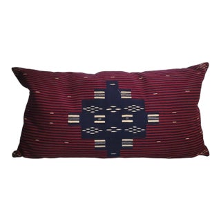 1950s Large Striped Mexican Weaving Pillow For Sale