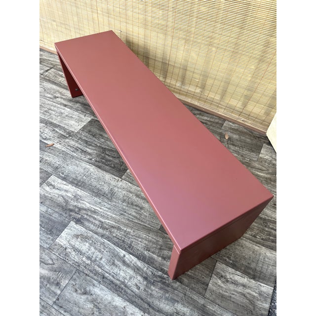 Post Modern Lacquered Raspberry Accent Bench by B&b Italia. Circa 1990s For Sale - Image 10 of 18