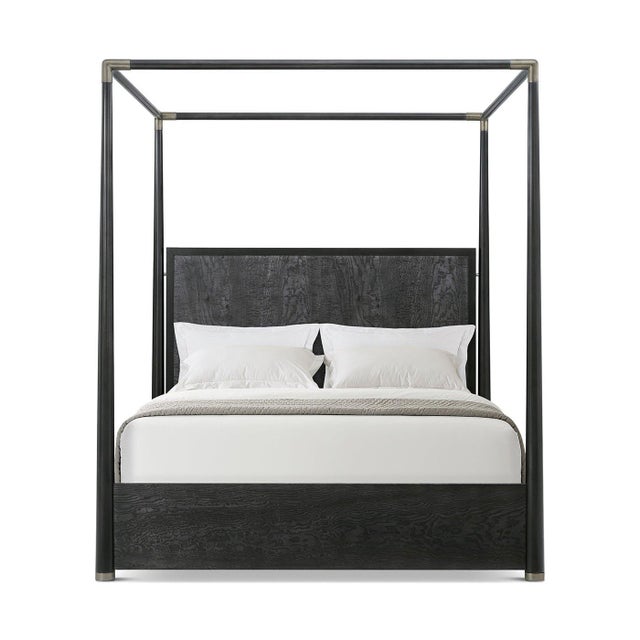 The sleek, minimalist canopy frame in Silent&nbsp;Black adds a touch of sophistication, while the satin brass finish...